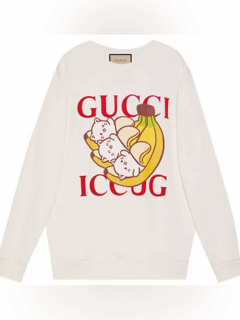 Gucci x Bananya Crunchyroll Collab Cream Terry Cloth Sweatshirt